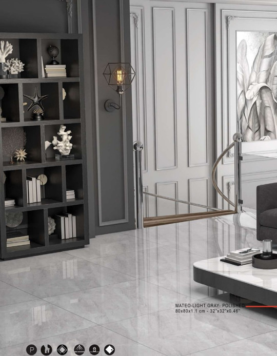 ماتئو طوسی روشن پولیش  MATEO-LIGHT GRAY- POLISHED