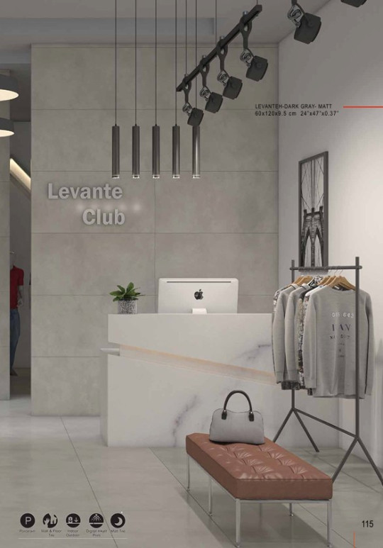 لوانته طوسی تیره مات  LEVANTEH-DARK GRAY- MATT