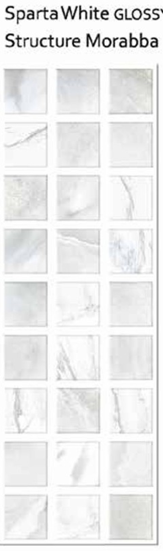 اسپارتا سفید براق استراکچر مربع  Sparta White GLOSSY Structure Morabba